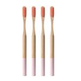 thumbnail image 1 of EeaseMX 4 cepillos de dientes de bambú biodegradables, ecológicos, para viajes y uso doméstico (rosa), 1 of 8