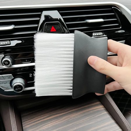 Auto Interior Dust Brush, Car Cleaning Brushes Duster, Soft Bristles Detailing Brush Dusting Tool for Automotive Dashboard, Air Conditioner Vents, Leather, Computer Keyboard, Scratch Free White