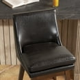 thumbnail image 6 of Soges Swivel Bar Stool with Cushion Set of 2, PU Leather Counter Height Bar Chair with Rubber Wood Legs, Brown, 6 of 10