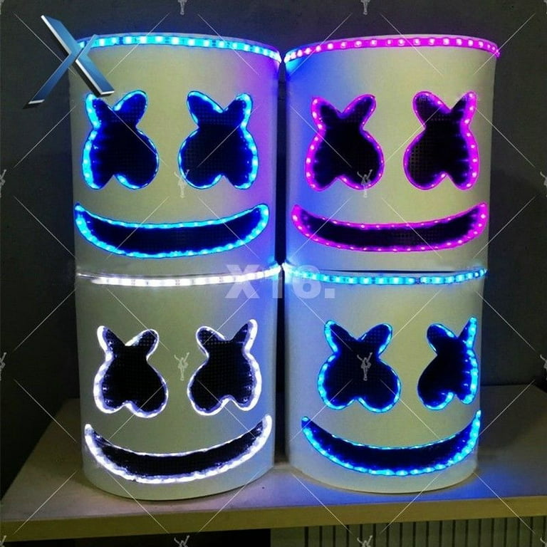 Aptitud Inhibir líder NEW LED Marshmello DJ Mask Helmet Cosplay Costume Halloween Party Props Bar  Mask - Walmart.com