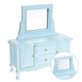 thumbnail image 2 of Doll House Mini Wooden Dressing Table with Mirror Mini Wooden Dresser Model Decor, 2 of 8