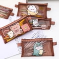 thumbnail image 2 of Bolsa De Lápices De Malla Transparente De Dibujos Animados De Gran Capacidad Para Estudiantes, 2 of 4