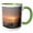 Green/White, variant on 3drose, Usa, Minnesota, Walker, Foggy Sunrise on Leech Lake., 11oz Two-tone Blue Mug