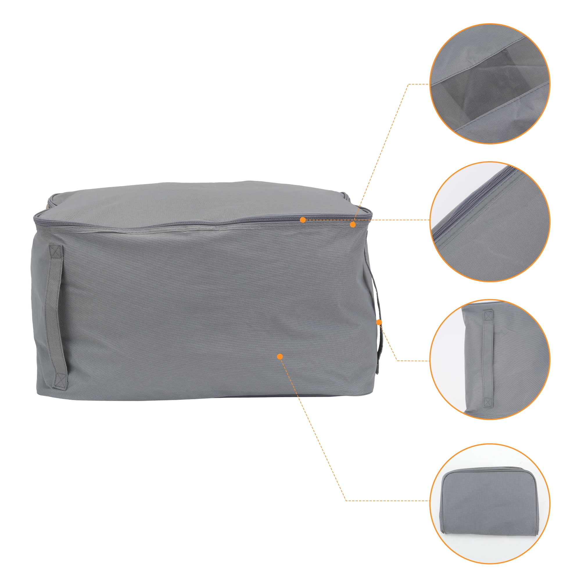 Unique Bargains Clothes Storage Bags for Closet Organizers w Handles Grey 23.5x19.5x14in