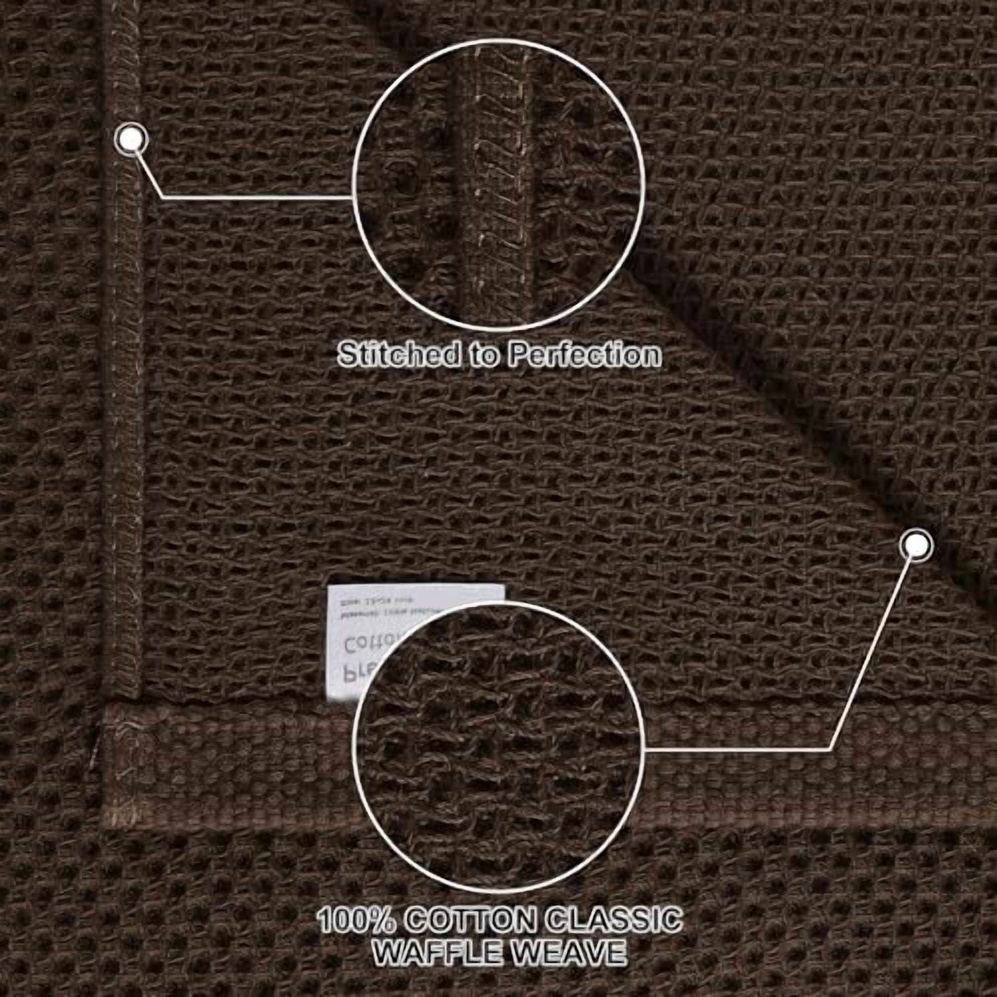 100% Cotton Kitchen Towels and Dishcloths Set, 12 x 12 Inches and 13 x 28 Inches, Set of 10 Bulk Kitchen Towels Set, Ultra Soft Absorbent Dish Cloths for Washing Dishes, Dark Brown