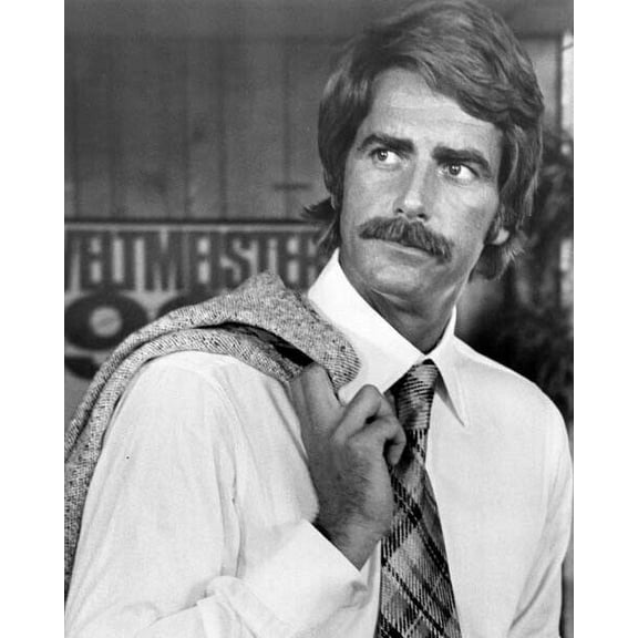 Sam Elliott in shirt & tie holding jacket 1976 Lifeguard 8x10 inch photo