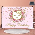 thumbnail image 1 of Fondo de Hello Kitty para cumpleaños de niños, foto personalizada con nombre, fiesta de feliz cumpleaños, Baby Shower, Fondo de gatito, accesorios de estudio de vinilo, 1 of 4