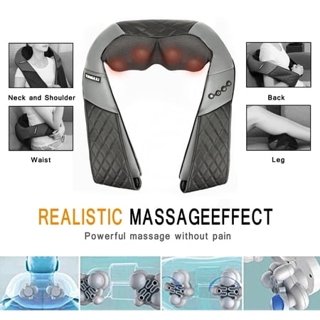 SAYFUT Shiatsu Neck Shoulder Massager Electric Back Massage with Heat Kneading Massage for Shoulder, Legs, Use in Office and Home