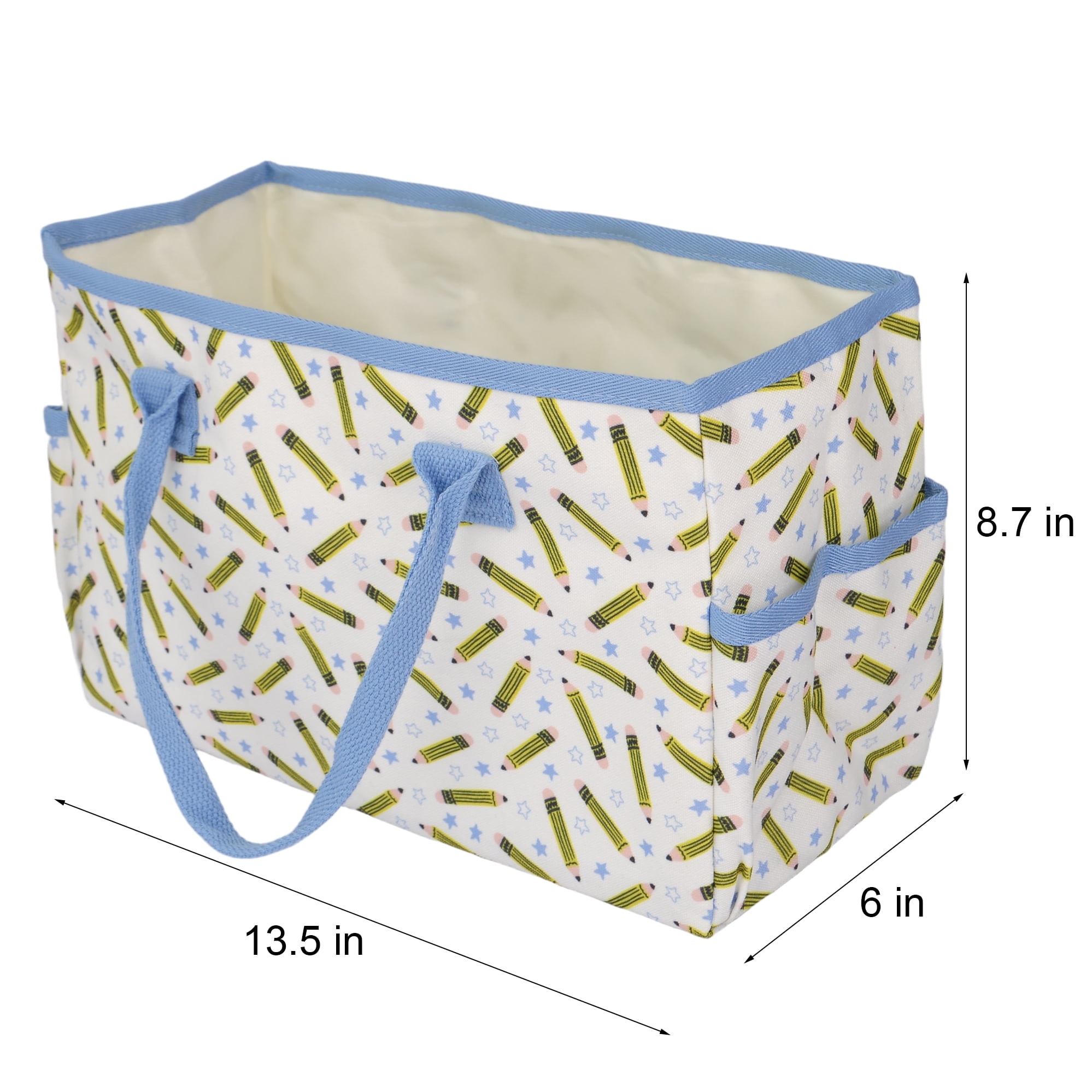 Pen+Gear Teacher Tote Organizer with 5 Side Pockets, Pencils Design