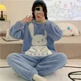 thumbnail image 1 of Sanrio Anime Cinnamoroll Clothes Kawaii Kuromi My Melody Flannel Pullover Coral Velvet Winter Thick Casual Loose Girl Gifts, 1 of 4