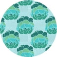 thumbnail image 1 of Ahgly Company Machine Washable Indoor Round Transitional Light Sea Green Area Rugs, 3' Round, 1 of 7