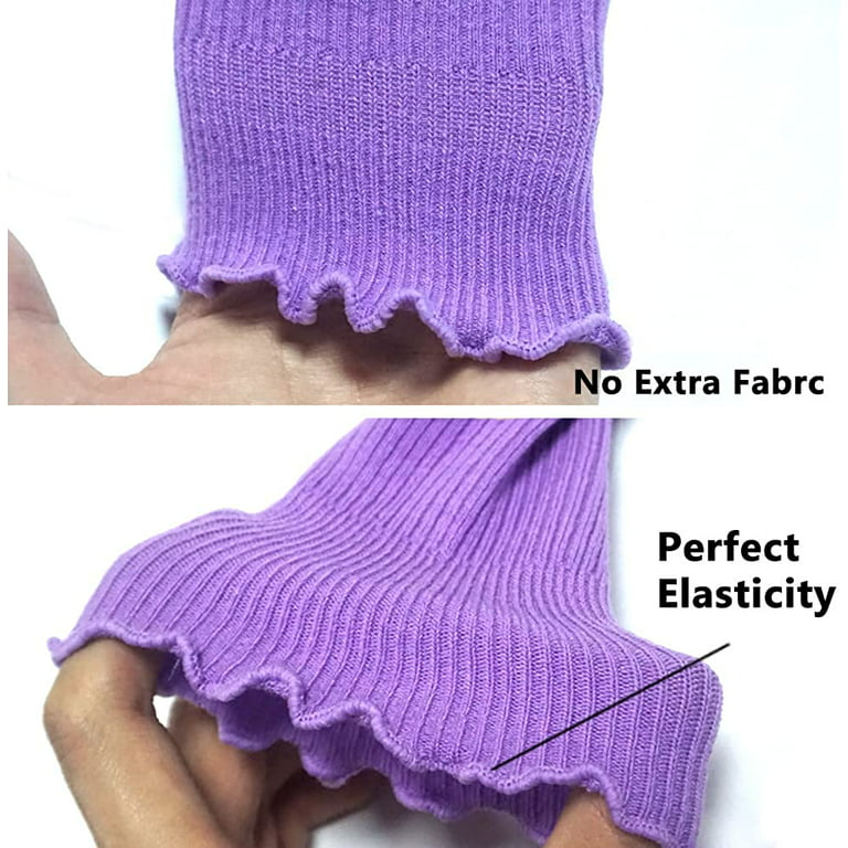 Womens Socks, Ruffle Turn-Cuff Casual Ankle Socks Warm Knit Cotton Lettuce  Crew Frilly Sock 6 Pack