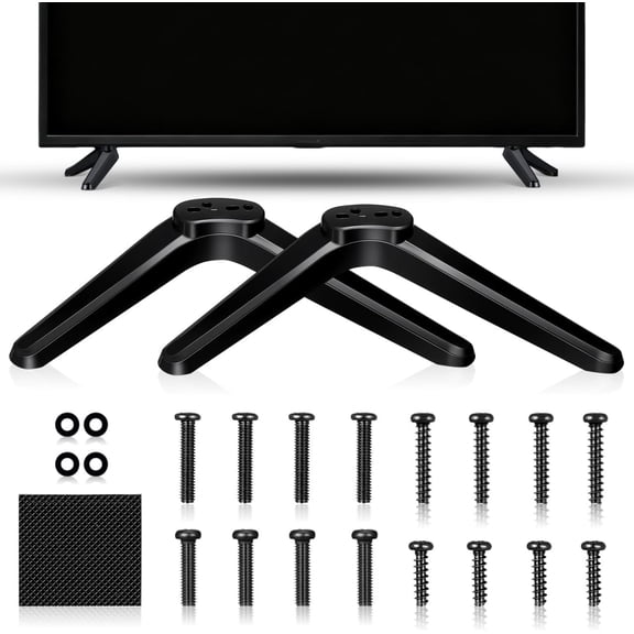 FENGGUIQU Universal TV Stand - Black, Plastic, Stable and Easy to Install for Home Decor