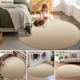 thumbnail image 5 of Round Rugs 4Ft, Brown Beige Round Area Rug Washable Indoor Throw Carpet, Gradient Monochrome Modern Country Soft Non Slip Circle Rug for Kitchen Nursery Room Home Decor Aesthetic, 5 of 8