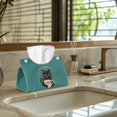 thumbnail image 5 of COEQINE Tissue Holder Organizer Creative Napkin Facial Tissue Box Holder PU Leather Rectangle Tissue Case Organizer Decorative Accessories for Home Decor, Cats Coffee Time, 2 PCS, 5 of 7