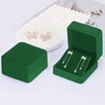 thumbnail image 5 of 2 Pieces Velvet Earring Gift Box, Small Jewelry Earring Storage Holder Display Boxes For Earring Stud Necklace, Jewelry Showcase With Stereo Display Cardboard (GREEN), 5 of 14