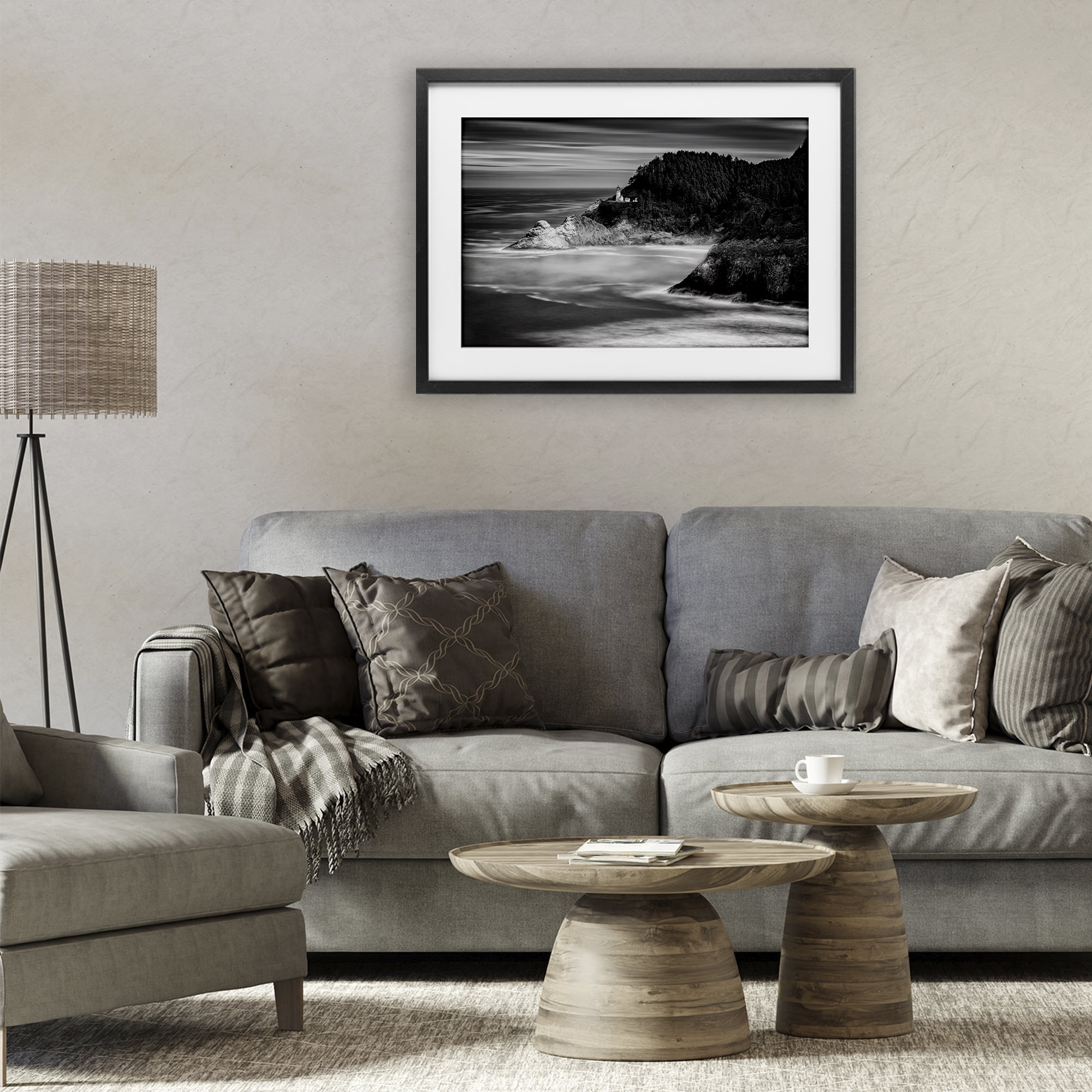 Stupell Industries Perched Above The Pacific Black Framed Print Under Glass, design by Rick Berk