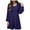 Navy, variant on GEWSEY Womens 2025 Casual Dress Smocked Crewneck Button Up Long Sleeve Empire Waist A-Line Mini Dress Pink, 2XL