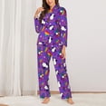 thumbnail image 2 of Pofeuu Rainbow Lgbt Penguin Print Womens Pajamas Set Long Sleeve Sleepwear Button Down Nightwear Soft Pj Lounge Sets Button Down Pajamas Women-X-Large, 2 of 7