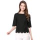 thumbnail image 2 of Blusa Bordado Cuello Redondo Codo De Para Mujer Mangas Negro XL, 2 of 6