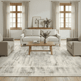 thumbnail image 2 of 4x6 Washable Rug, Non-Slip, Stain-Resistant Low-Pile Farmhouse Modern Rug for Dining Room, Living Room, Bedroom -Brown and Beige, 2 of 6