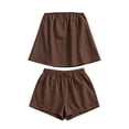 thumbnail image 4 of EliteGoogv Two Piece Sets For Women Sleeveless Bandeau Top Elastic Waist Shorts Polka Dot Print Loose Fit Summer Vacation Outfits Womens Shorts Sets Coffee, 4 of 4