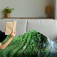 thumbnail image 3 of Forest Soft Flannel Fleece Throw Blanket, Path and the Waterfall Board in Croatia Cascade Garden Lake Fence Peaceful View, Cozy Plush for Indoor and Outdoor Use, 60" x 80", Brown Green, by Ambesonne, 3 of 5