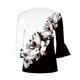 thumbnail image 5 of Blusa de verano para mujer con estampado de pliegues sexy y mangas 3/4 con cuello en V y botones OAVQHLG3B Store  lin121212, 5 of 5