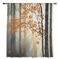thumbnail image 2 of Orange Botanical Tree Semi Sheer Curtains Drapes for Living Room, Bedroom, French Doors Window 54 Inches Long, Farmhouse Forest Rod Pocket Chiffon Curtain Drapery Voile Draperies Panel, 2 of 6