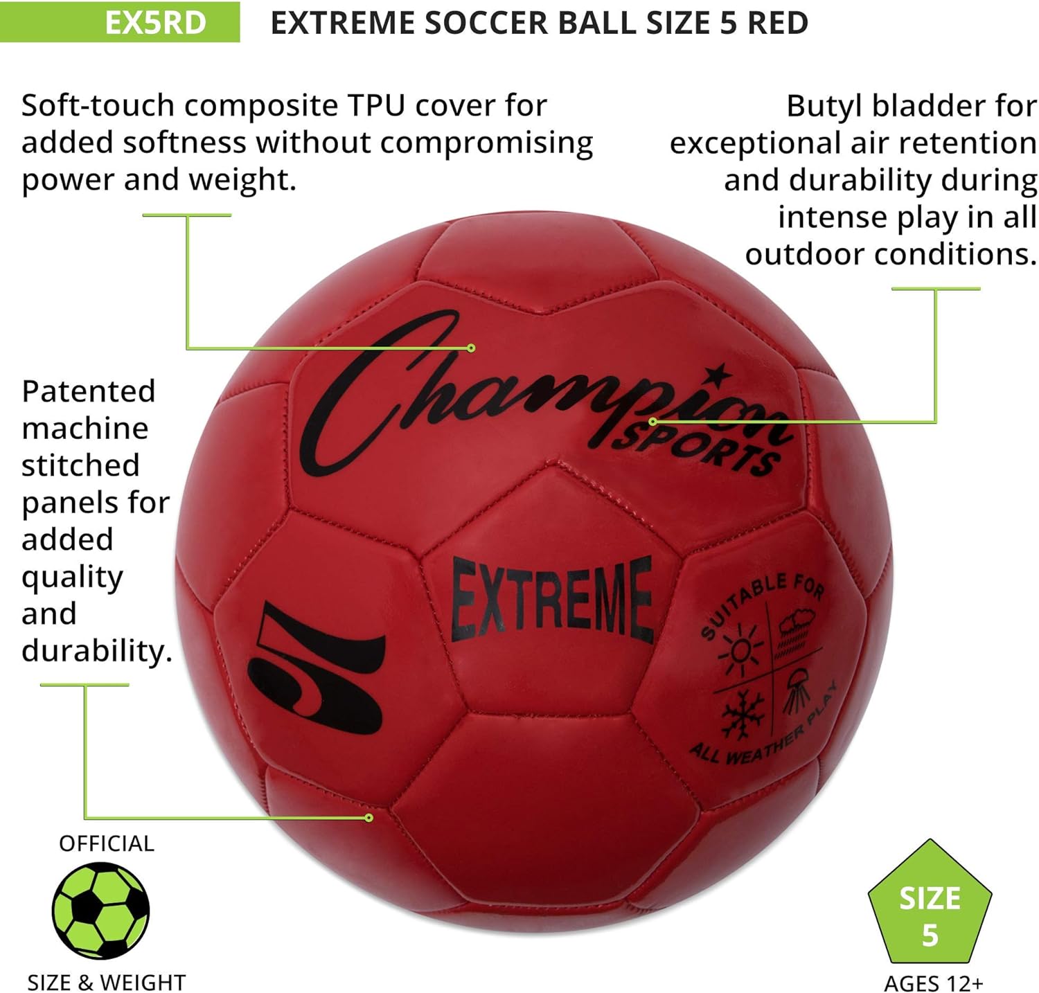 Champion Sports Extreme Series Soccer Ball Size 5 photo 2