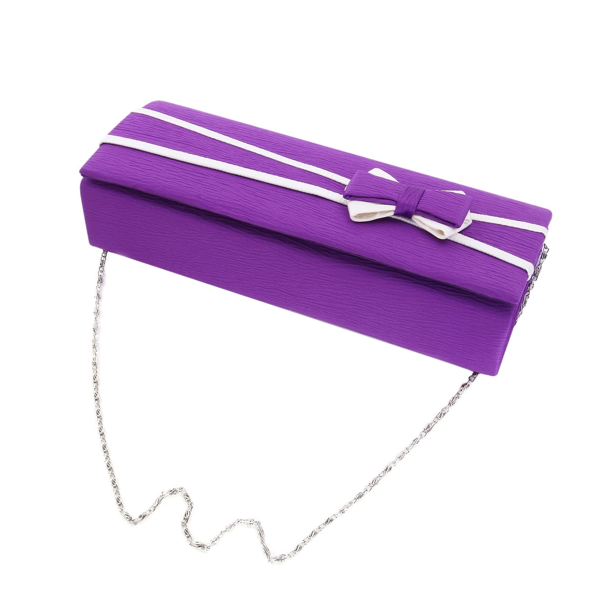 Chic Evening Clutch With Bow Front – Removable Shoulder Strap, Multiple Colors - View #12