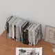 thumbnail image 4 of Sujetalibros, sujetalibros decorativos para libros de alta resistencia sujetalibros de metal estantería resistente antideslizante dorada diseño geométrico único, negro, 180*120*85mm, 4 of 5