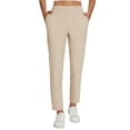 thumbnail image 1 of Pantalones BALEAF de golf elásticos para mujer, cintura alta, color caqui, talla M, 1 of 7