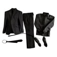 thumbnail image 2 of Conjunto de traje para figuras de acción masculinas a escala 1/6, ropa, modelo, camisa, pantalones, abrigo, ropa para muñecas. Camisa negra, 2 of 9