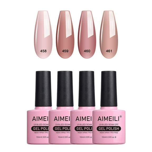 AIMEILI Soak off UV LED Gel Nail Polish Multicolour/Mix Colour/Combo Colour Set of 4pcs x 10ml-21