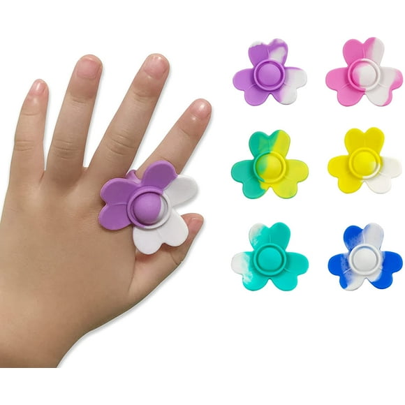 Fidget Ring Toys pop it 6-pcs Sensory Toys for Kid Sensory Rings Gradient Color