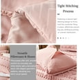 thumbnail image 6 of 7 Pieces Queen Comforter Set, Pink Tufted Boho Shabby Chic Bed in a Bag Comforter and Sheet Set, All Season Soft Microfiber Complete Bedding Set (Pink, Queen), 6 of 8