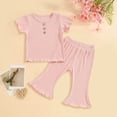 thumbnail image 2 of Toddler Baby Girl 2PCS Short Sleeve Tops Elastic Waist Shorts Outfits Set Girls Summer Set 1-4 Years,6-12 Months, 2 of 6