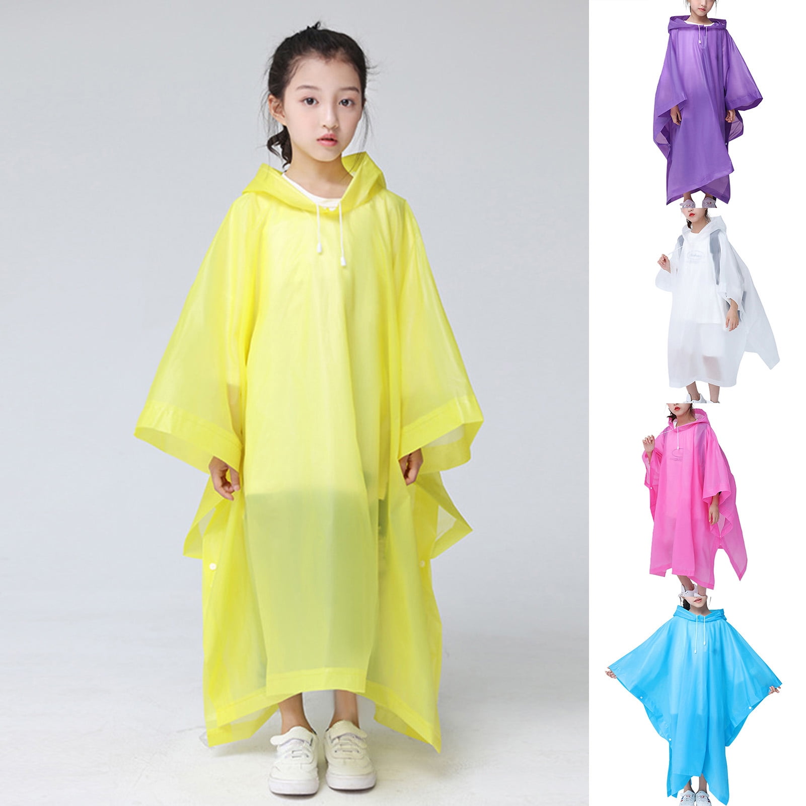 Cheers.US Kids Rain Ponchos, Portable Reusable Emergency Raincoats for ...