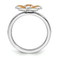 thumbnail image 2 of Solid 925 Sterling Silver Stackable Orange Enameled Flower Ring Eternity Band Size 9, 2 of 6