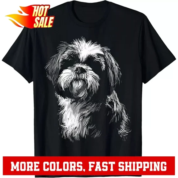 Cute Shih Tzu Dog Lover T-Shirt � Animal Pet Art Graphic Unisex Tee
