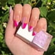 thumbnail image 1 of Uñas postizas francesas medianas con diseño de aguja rosa de Apuakthei, uñas postizas profesionales diseñadas con colores vivos para mujeres y niñas, 24 unidades, 1 of 6