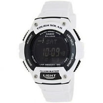 Unisex Solar Multi-Function 120-Lap Runner Watch, White Glossy Resin Strap