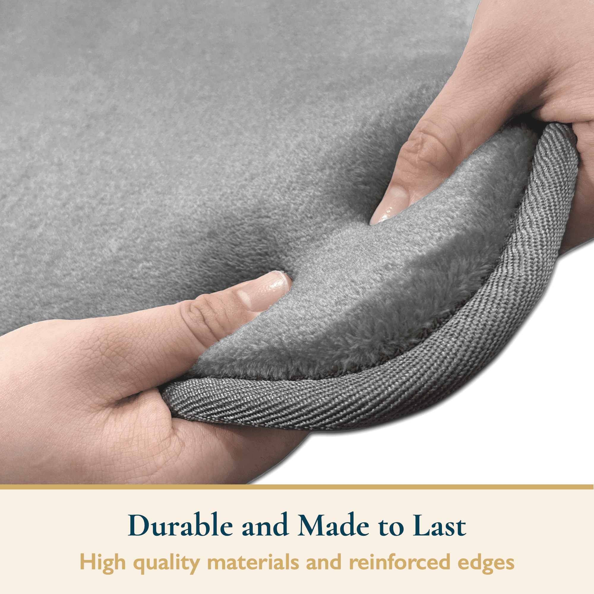 ComfiTime Bathroom Rugs – 1 inch Thick Memory Foam, 17" x 24" Bath Mat, Soft Plush Velvet Top, Non-Slip, Ultra Absorbent, Large & Long Rugs for Bathroom Floor, Avail. in Black, Gray, Beige, Navy Blue