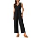 thumbnail image 2 of INSPIRAR CHIC Mono de Pierna Ancha para Mujer con Escote en V Casual Sin Mangas S Negro, 2 of 6