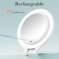thumbnail image 5 of Funtouch Travel Makeup Mirror with Light, 1X/20X Magnifying with 3 Light Settings & Adjustable Brightness,Rechargeable Folding Compact Double Sides Mirror, White, 5 of 8