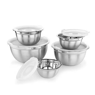 Ayesha Curry Pantryware Stainless Steel Nesting Mixing Bowls Set, 3-Piece, Silver with Color Accent Handles