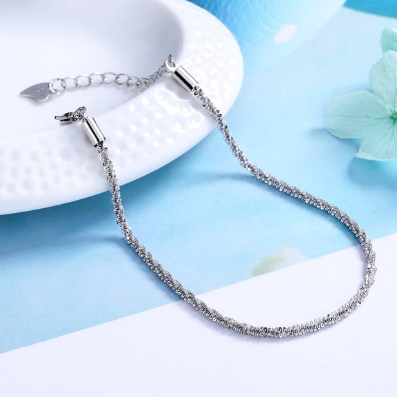 14K White Gold Plated Roc Chain Bracelet