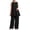 Black, variant on Antinious Women Solid Crewneck Sleeveless Elastic Waist Wide Leg Sleep Full Length Pants Soft Pajama Set