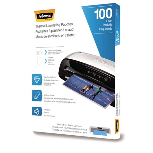 Letter Size Fellowes Laminating Pouches 5Mil 22.9cm x 29.2cm - Pack of 100 